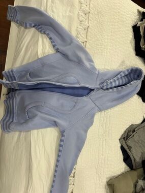 lululemon athletica Light Blue Hooded Zip-Up Sweater